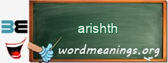 WordMeaning blackboard for arishth